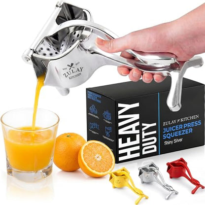 Zulay Kitchen Manual Fruit Juicer - color: Silver