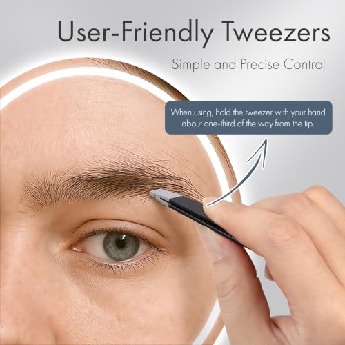 Tweezers for Women Facial Hair, Slant & Pointed Tweezers for Eyebrows, Ingrown Hair, Splinter Removal, Precision 4 Pack Tweezer Set, Stainless Steel Eyebrow Tweezers for Men and Women, Black - color: Black - 4 Pack