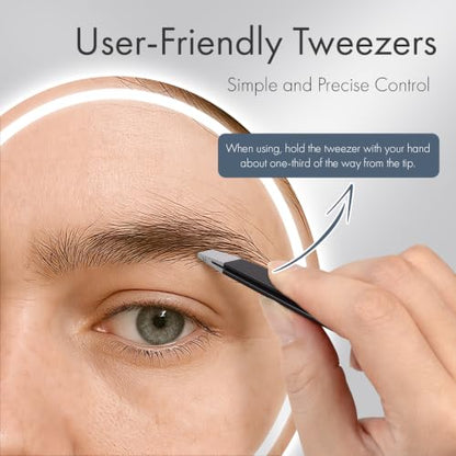 Tweezers for Women Facial Hair, Slant & Pointed Tweezers for Eyebrows, Ingrown Hair, Splinter Removal, Precision 4 Pack Tweezer Set, Stainless Steel Eyebrow Tweezers for Men and Women, Black - color: Black - 4 Pack
