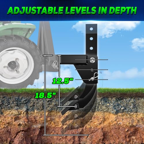 Pipelayer Attachment and 3 Point Trencher Ripper Attachment, Fits 3-Point Lawn Tractor ATV UTV, Hitch Mounted Ripper with Light Flexible Pipe Laying Tool