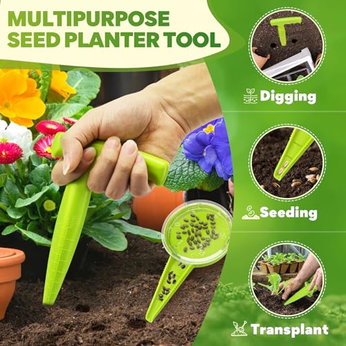 Seed Planter Tool, Seed Dibber, Seed Dispenser, Light Green, 12 Pcs - color: Light Green, 12 Pcs