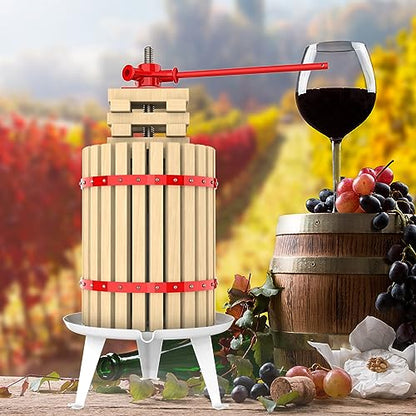 Fruit Wine Press and Crusher and Filter Bag,100% Nature Apple&Grape&Berries Crusher Manual Juice Maker for Kitchen