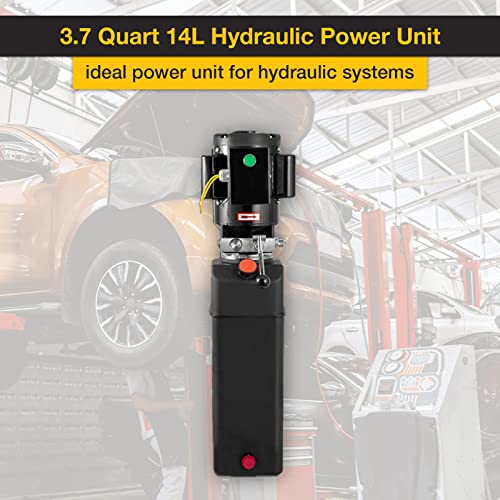 Doppy 3.7 Gallon Hydraulic Pump Unit 3HP 2950 PSI Car Lift Hydraulic Pump for 2 and 4 Post Lifts Car Lifting - color: 3.7 Gallon Plastic Reservoir, size: Single Acting
