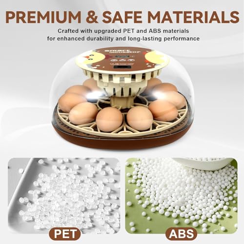 Series I-Automatic 12-Egg Incubator for Beginners, Auto Egg Turn, Steady Self-Regulating Humidity & Consistent Temperature Control for Hatching Chicken, Goose, Duck, Quail, Pigeon(12-Egg-Brown) - size: 12-Egg-Brown