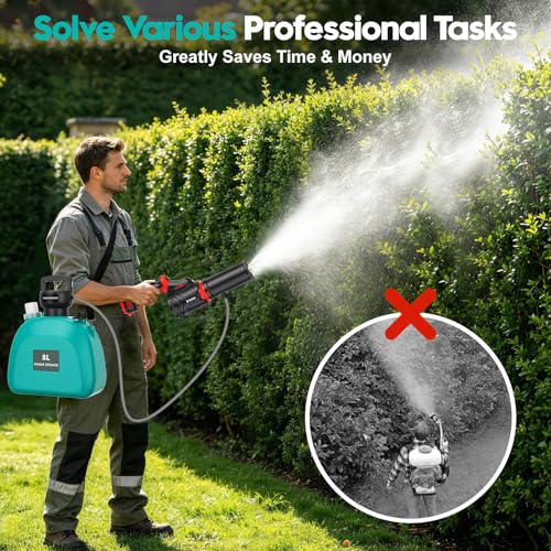 3-in-1 Mist Blower Sprayer Compatible for Milwaukee 18V Battery - color: Red Blue