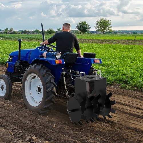 2 Pieces Heavy Duty Disc Harrow, ATV/UTV Towed Disc Plow with General 2" Hitch and Adjustable Height, Pull Behind Tiller Disc Plough Harrow for Tractor Attachments