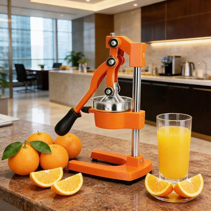 Cast Iron Juicer Hand Press Heavy Duty, Orange Juicer - color: Orange