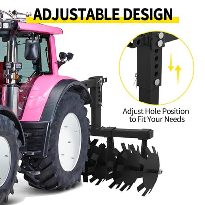 ATV Disc Harrow Universal 32" Cut Width Disc Plow Harrow ATV Tiller with 2" Receiver Mount for ATV UTV (Disc Harrow)