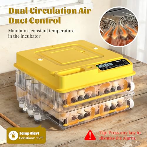 Egg Incubator Incubators for Hatching Eggs 128 Chicken Egg Incubator with Automatic Egg Turning and Humidity Display, Temperature Control Incubation Day Counter - size: 128 eggs