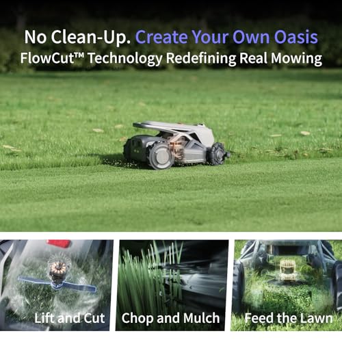 AIRSEEKER TRON SE with Garage, Robot Lawn Mowe,r Wire-Free,Lawn Mower Reception 0.37 Acre,Antenna-Free NetRTK+AI Vision,65% Slope 140° Obstacle Detection,80 Multi-Zone Management, IPX6 Waterproof,10Ah