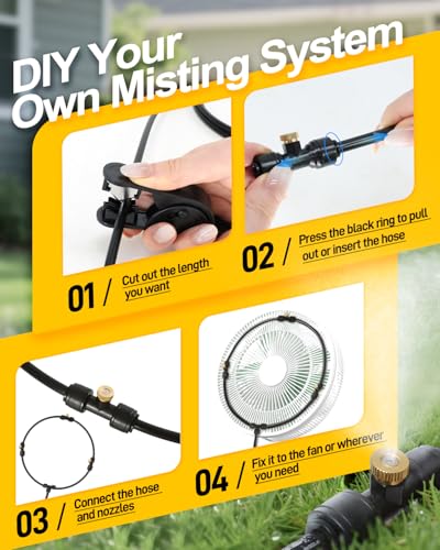Misters for Outside Patio with Automatic Sprinkler Timer - size: 60FT