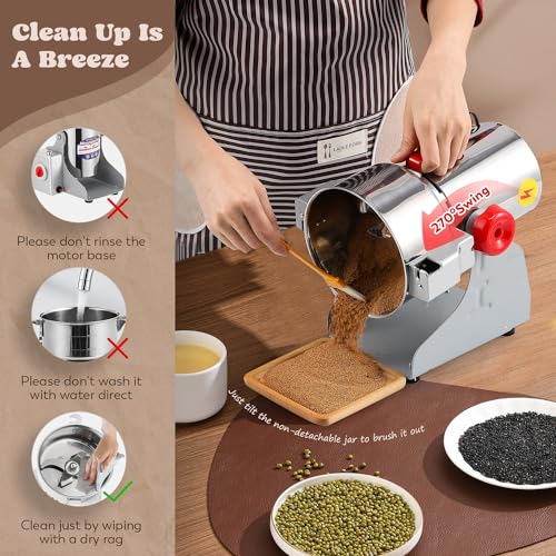 Moongiantgo Grain Mill Grinder Commercial Spice Grinder, 700g Swing, 110V - size: 700g Swing Type