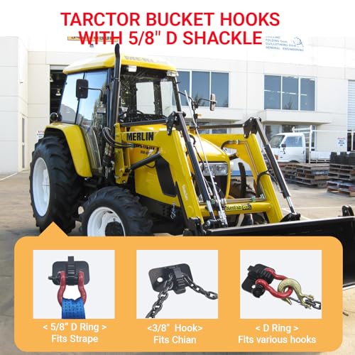 3/8 inch Tractor Bucket Grab Hook with 5/8 inch Tie Down D-Shackle