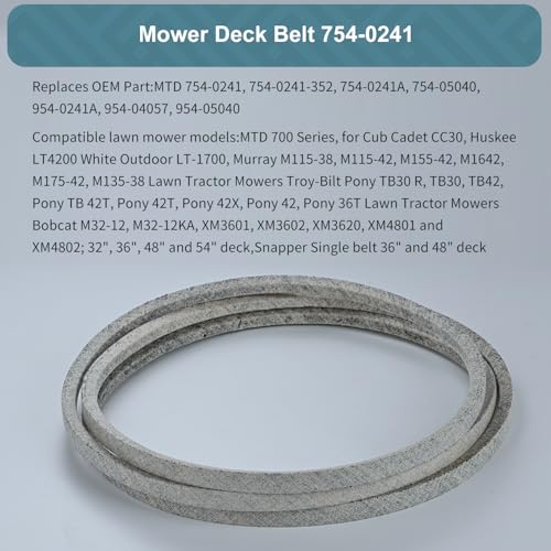 Holdly 754-0241 Drive Belt 5/8 x 35'', Mower Belt for Craftsman T110 954-0241A Upper Drive Belt 754-0241A 9540241A 954-05040 754-0241-352, Kevlar Aramid Belt for MTD, Cub Cadet, Troy-Bilt - size: 754-0241