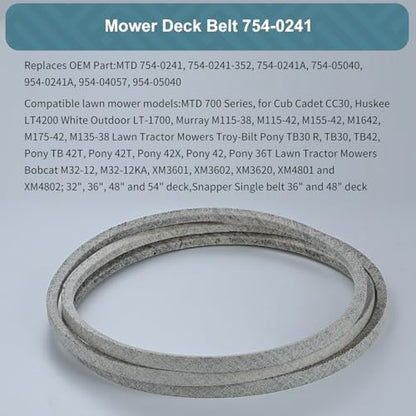 Holdly 754-0241 Drive Belt 5/8 x 35'', Mower Belt for Craftsman T110 954-0241A Upper Drive Belt 754-0241A 9540241A 954-05040 754-0241-352, Kevlar Aramid Belt for MTD, Cub Cadet, Troy-Bilt - size: 754-0241