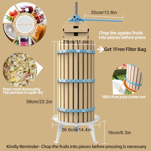 7.9Gallon/30L fruit press with 7L fruit crusher