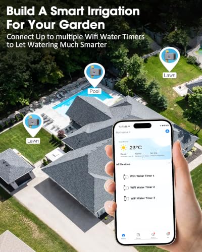 Solar WiFi Water Timer,Solar Hose Timer for Garden,365Day Power,Brass Value - size: 1 Zone-Solar-Brass