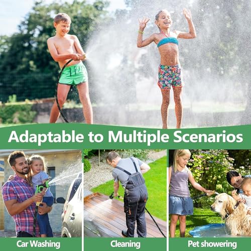 50 ft Garden Hose, Flexible Ultra Lightweight Durable Garden Hose, Kink-Free Water Hose with 10 Function Sprayer - Non-Shrinking Garden Hoses, Easy to Store,All-Weather, Car Washing Pipe Garden Hoses
