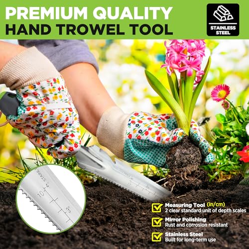 WORKPRO 5-in-1 Hand Weeder Puller, Stainless Steel Garden Trowel