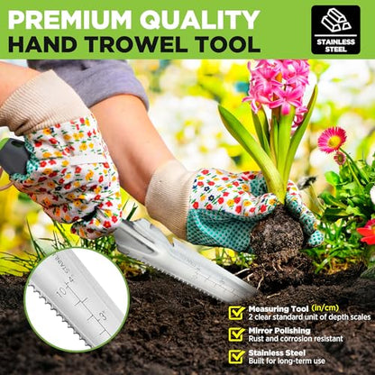 WORKPRO 5-in-1 Hand Weeder Puller, Stainless Steel Garden Trowel