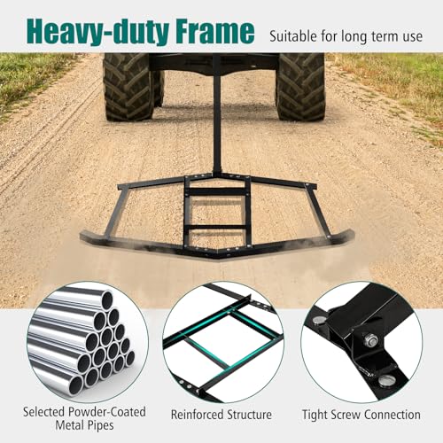 DREAMADE 66" Driveway Drag Harrow, Tow Behind Landscape Harrow - size: 66"