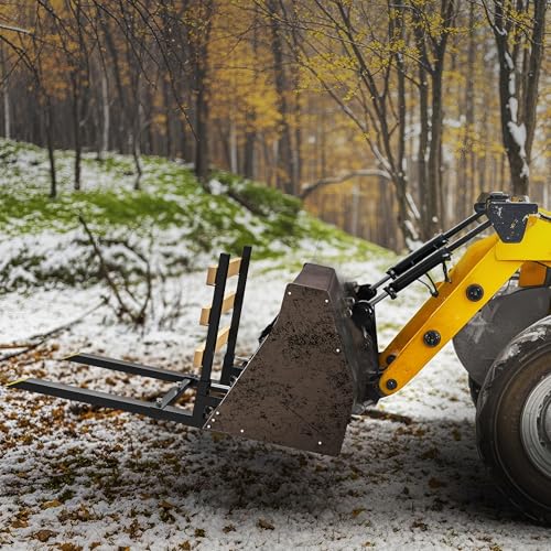 AUTOSAVER88 60" 4000lbs Clamp on Pallet Forks for Skid Steer Tractor Bucket