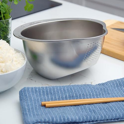 Joyce Chen Stainless Steel Rice Strainer Bowl Rice Washer Colander