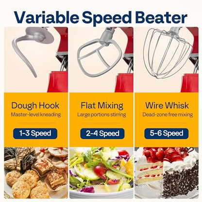 VIVOHOME 9-in-1 Stand Mixer with Fermentation & Timer, 7.5-Quart, Red - color: Red, size: 9-in-1
