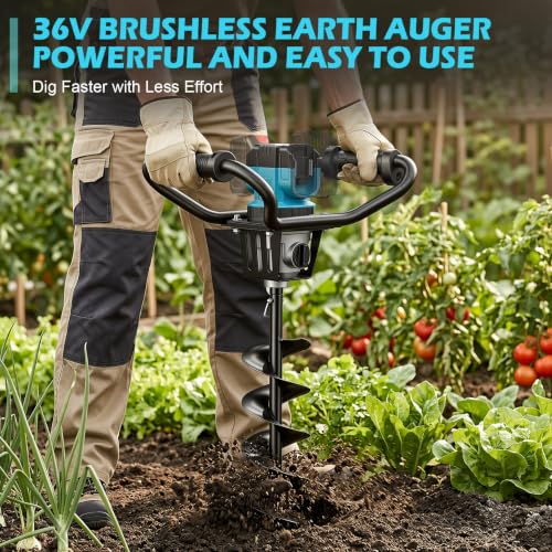 36V Cordless Post Hole Digger for Makita 18V, Power Earth/Ice Auger - size: Large