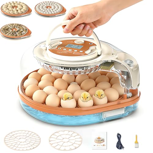 HOWOOlUA 26 Egg Incubator for Hatching Eggs withAuto Turn, Temp & Humidity Control, Built-in CandleLarge Capacity Egg Incubator for Chicken Duck Goose Eggs - size: 26-EGGS