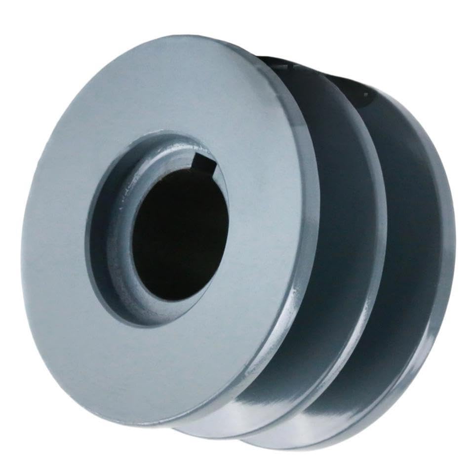 2BK28-1 Cast Iron 3" Single Dual Groove Pulley V Style Belt B Section 5L fits 1" Shaft - for Masterdrive Mechanical Power Transmission Replacement- Heavy Duty Industrial Pulley/V Style Belt- 2.95"