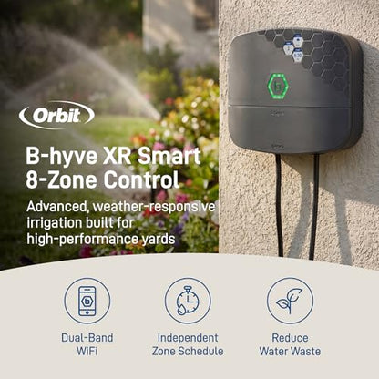 Orbit B-hyve XR Smart Sprinkler Timer - 8-Zone - WiFi-Enabled Indoor/Outdoor Irrigation Controller - App Control - Weatherproof Watering System - Multi Zone - Custom Programs - 57985 - size: 8-Zone