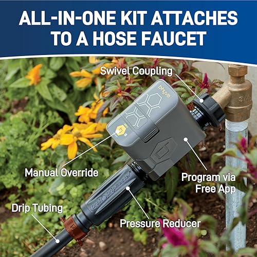 Orbit 69600 Shrub and Flower Bed Drip Irrigation Kit with B-hyve (Gen 2) Smart Hose Watering Timer - style: Smart Timer