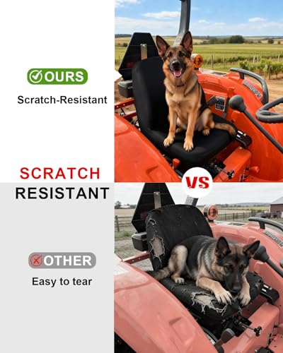 StarknightMT Tractor Seat Cover Waterproof Oxford Fabric Fast Install - color: Black