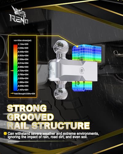 RENO Trailer Hitch (2.5" Receiver) - 4" Drop/Rise Adjustable Trailer Hitch - size: 2.5" Receiver x 4" Drop/Rise