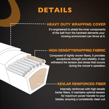 133-4372 Mower Deck Belt Fits Toro 60'' Wheel Horse Zero-Turn Mower - size: 133-4372