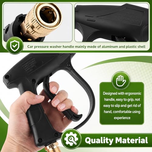 Car Short Pressure Washer Gun,High-Pressure 4350 PSI Max Stubby