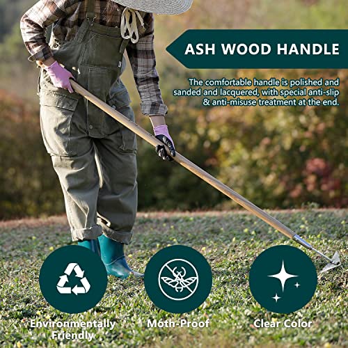 Long Handle Winged Weeder, 60’’ Triangle Warren Hoe Wood Handle - color: Triangle Hoe, size: Length:62inchs
