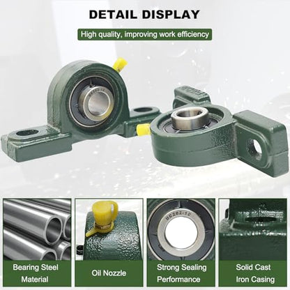2 Pack UCP202-10 Pillow Block Bearing - 5/8" Mounted Pillow Block Bearings Solid Cast Iron Base - Self Alignment - style: UCP202-10