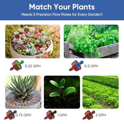 0.25 GPH Pressure Compensating Drippers for Irrigation System,25 Pack - size: 0.25 GPH 25PCS