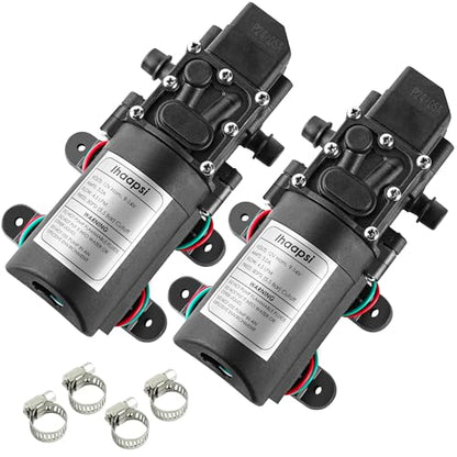 12V DC Diaphragm Water Pump, Self-Priming 80 PSI 1.2 GPM