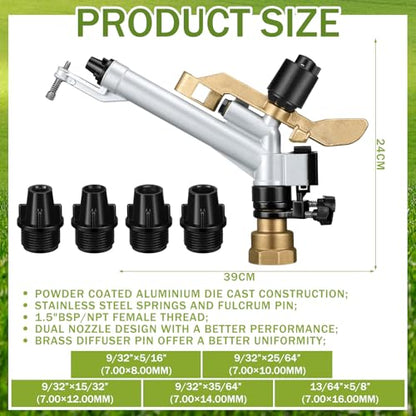 Maxcheck 1-1/2" Agriculture Farm Irrigation Sprinkler Spray Gun Heads