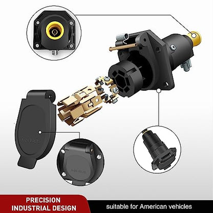 Nilight 7 Pin Male Trailer Round RV Blade Connector Socket - color: 7Pin Male Replacement Plug