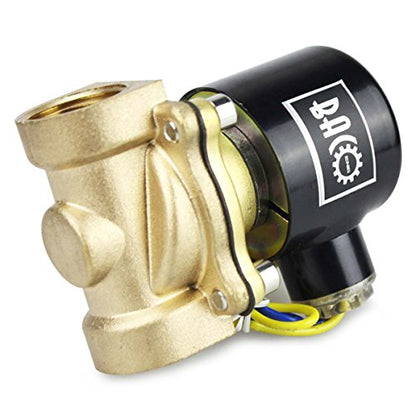 BACOENG 3/4" DC12V Electric Solenoid Valve (NPT, Brass, Normally Closed) - size: 3/4"NPT-Brass
