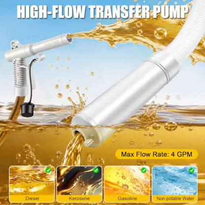 4 GPM Cordless Fuel Transfer Pump for Makita 18V Battery, Auto-Stop