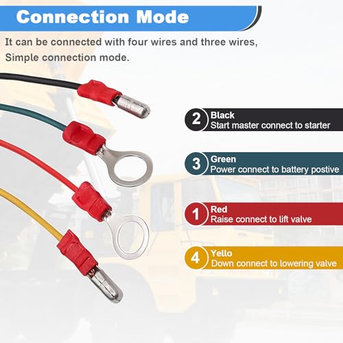 mxuteuk 4 Wire Dump Trailer Remote Control Switch 12V DC Up Down Push Button Switch for Double Acting Hydraulic Pump Lift Winch Dump Bed G018-4W - size: G018-4W