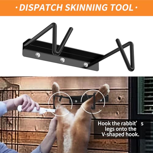Heavy Metal Rabbit Dispatch Dislocator & Skinning Tool Set – Cervical Dislocation Tool for Humane Butchering, Ideal for Processing Rabbits, Squirrels, and Other Small Animals - style: Dispatch Tool & Skinning Tool