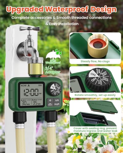Water Timer for Outdoor Garden Hose, Sprinkler Timer for Garden - style: 2 Brass Outlet