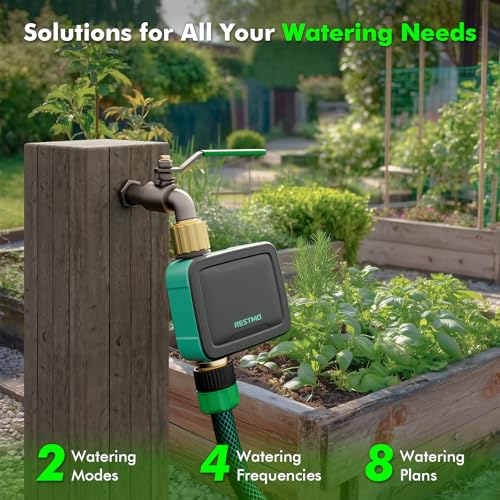 RESTMO WiFi Smart Sprinkler Timer with APP Remote Control for Garden Hose - color: 1 Zone-wifi Connection, size: 1 Pack