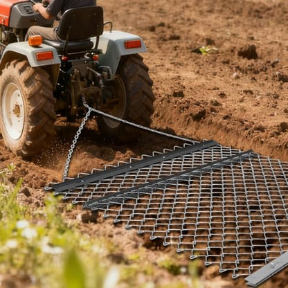 Heavy Duty ATV/UTV Drag Chain Harrow for Agriculture – Landscape Leveling Rake & Gravel Driveway Leveler – Durable Tractor Attachment for Sod Prep, Farm Field, Garden – 4FT x 5FT - color: Black